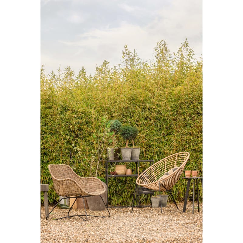 Sidebord Fer 49 cm rundt udendørs - Sort - Havemøbler - Balkon - Balkonmøbler - Altanborde