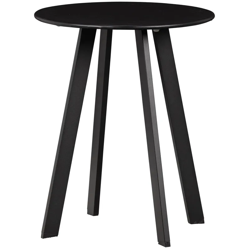 Sidebord Fer 49 cm rundt udendørs, Sort