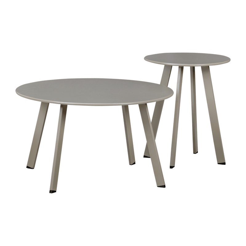 Sidebord Fer 70 cm rundt udendørs - Sand - Havemøbler - Balkon - Balkonmøbler - Altanborde