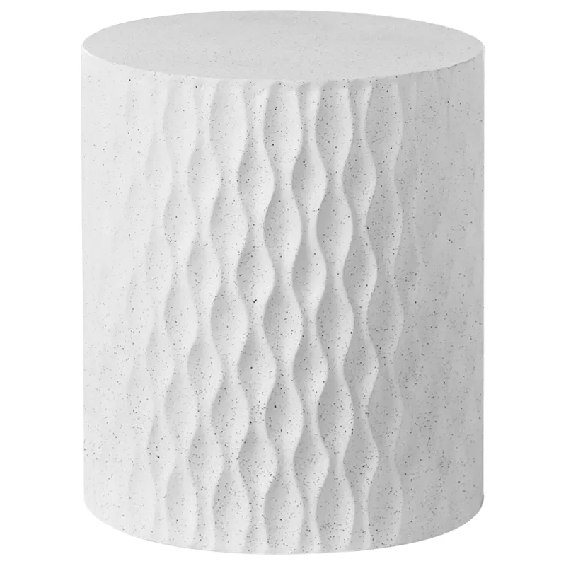 Sidebord udendørs Antelao 37 cm terrazzoeffekt, Hvid