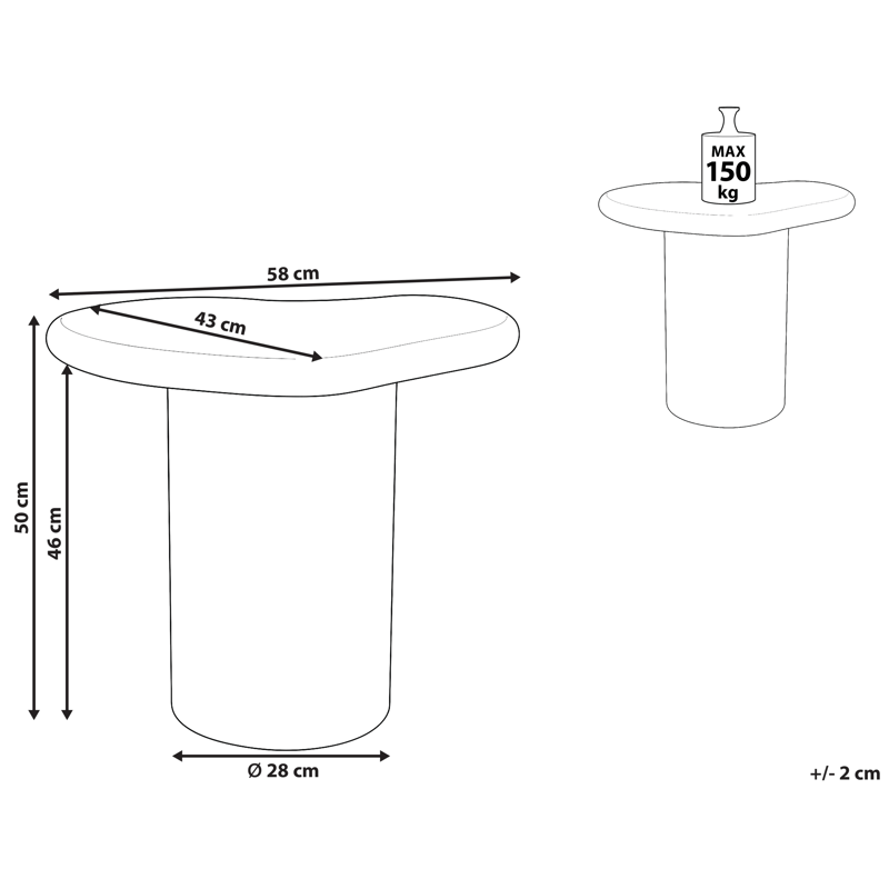 Sidebord udendørs Arsoli 43x58 cm - Hvid - Havemøbler - Balkon - Balkonmøbler - Altanborde