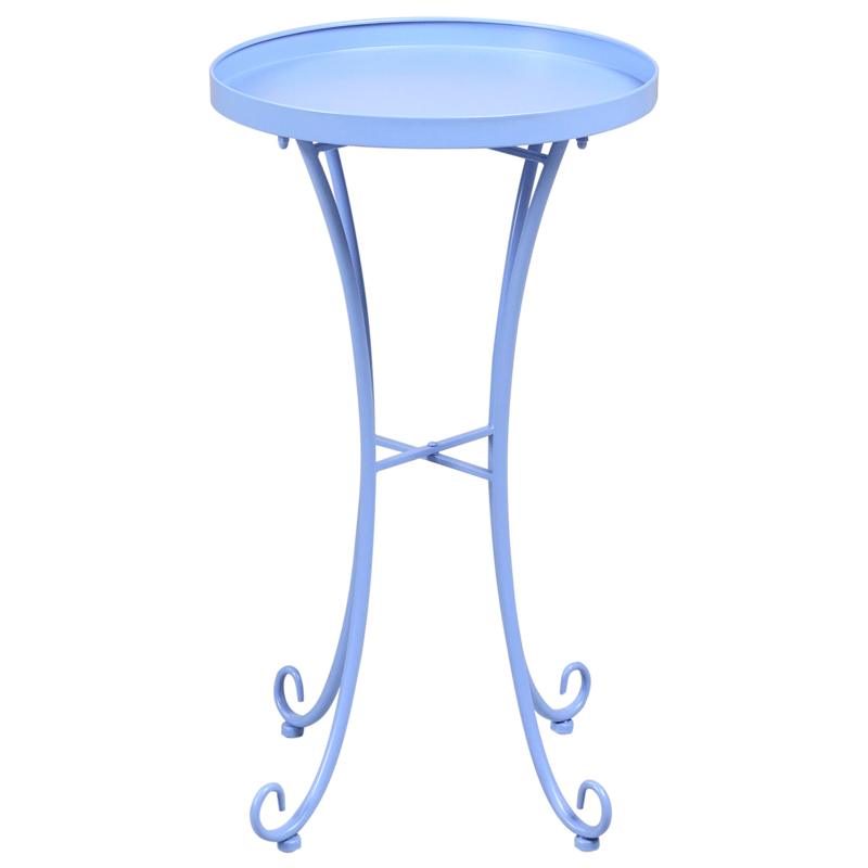 Sidebord udendørs Cavinia 40 cm Jern - Lyseblå - Havemøbler - Balkon - Balkonmøbler - Altanborde