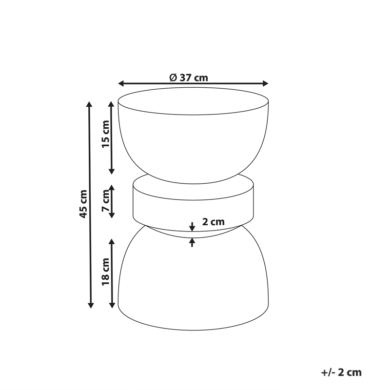 Sidebord udendørs Faliro 37 cm 37 cm terrazzoeffekt - Sort - Havemøbler - Balkon - Balkonmøbler - Altanborde