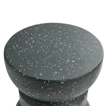 Sidebord udendørs Faliro 37 cm 37 cm terrazzoeffekt - Sort - Havemøbler - Balkon - Balkonmøbler - Altanborde