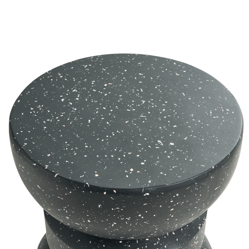 Sidebord udendørs Faliro 37 cm 37 cm terrazzoeffekt - Sort - Havemøbler - Balkon - Balkonmøbler - Altanborde