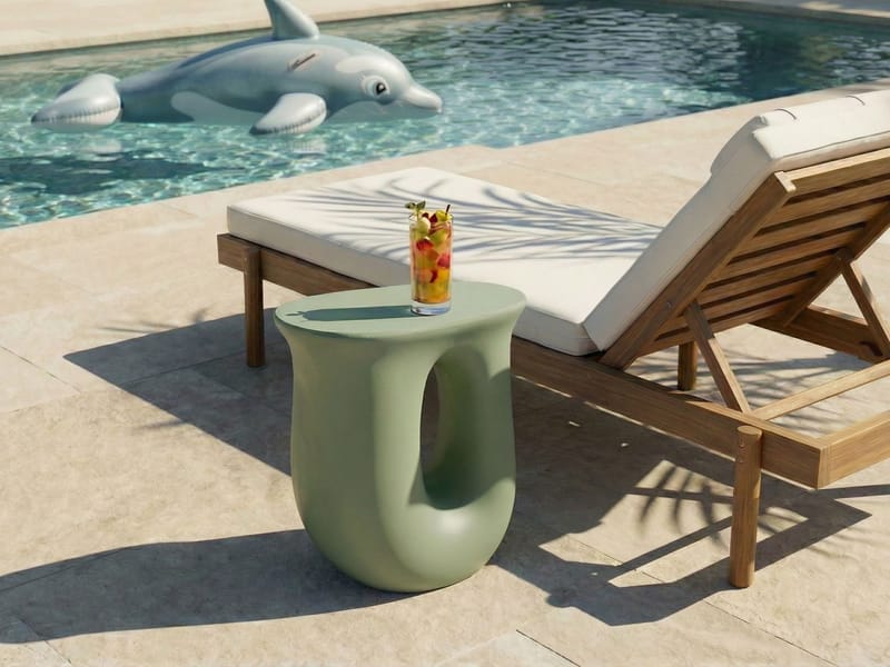 Sidebord udendørs Idro 42 cm - Grøn - Havemøbler - Balkon - Balkonmøbler - Altanborde