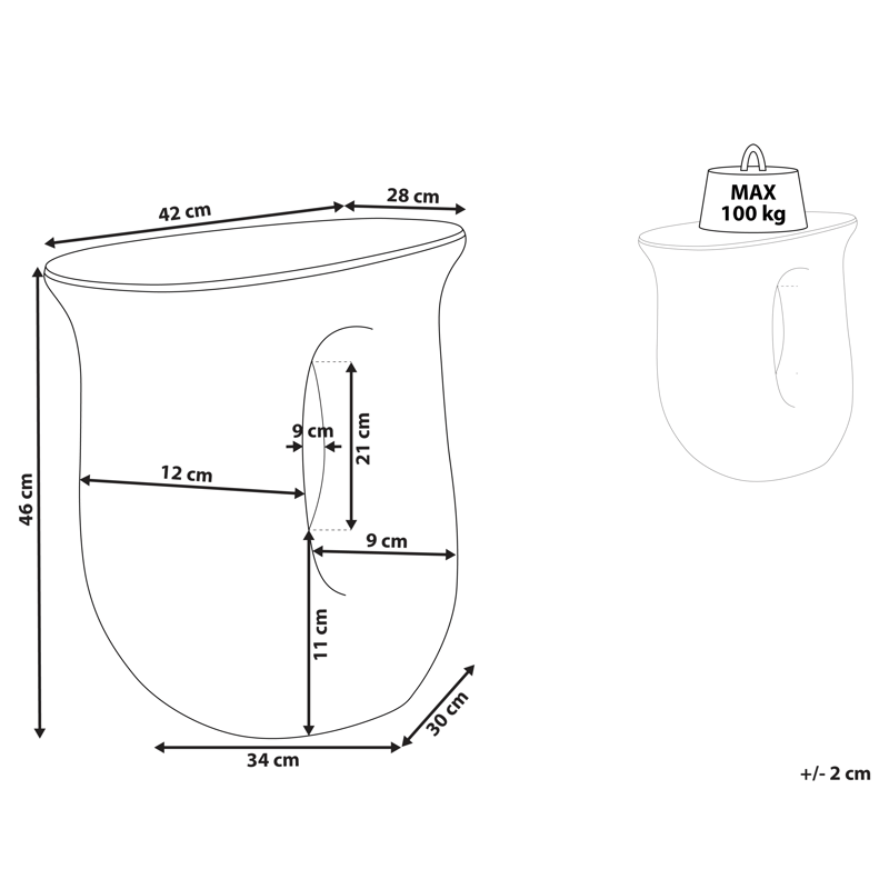 Sidebord udendørs Idro 42 cm - Grøn - Havemøbler - Balkon - Balkonmøbler - Altanborde