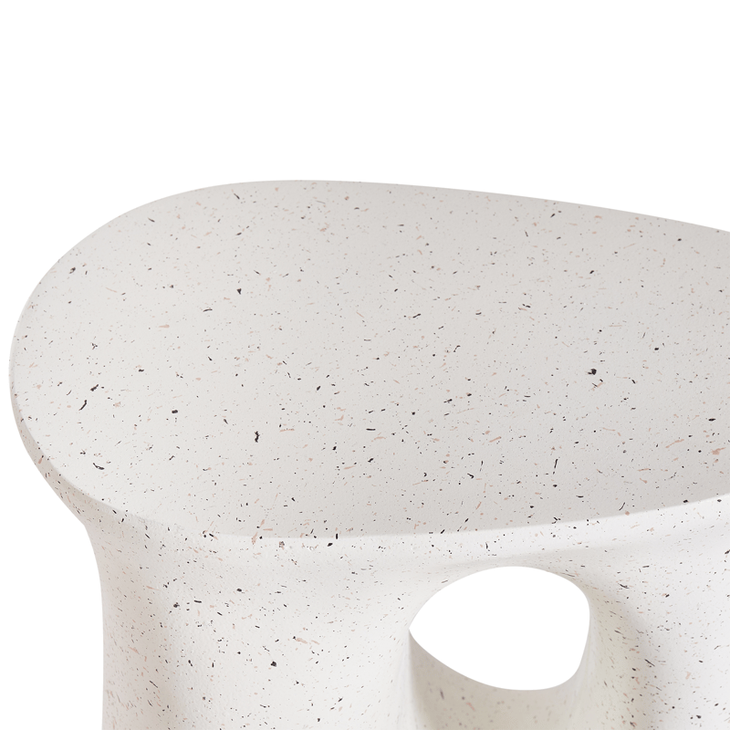 Sidebord udendørs Idro 42 cm terrazzoeffekt - Hvid - Havemøbler - Balkon - Balkonmøbler - Altanborde