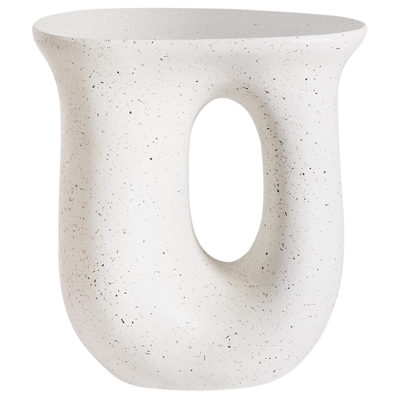 Sidebord udendørs Idro 42 cm terrazzoeffekt - Hvid - Havemøbler - Balkon - Balkonmøbler - Altanborde