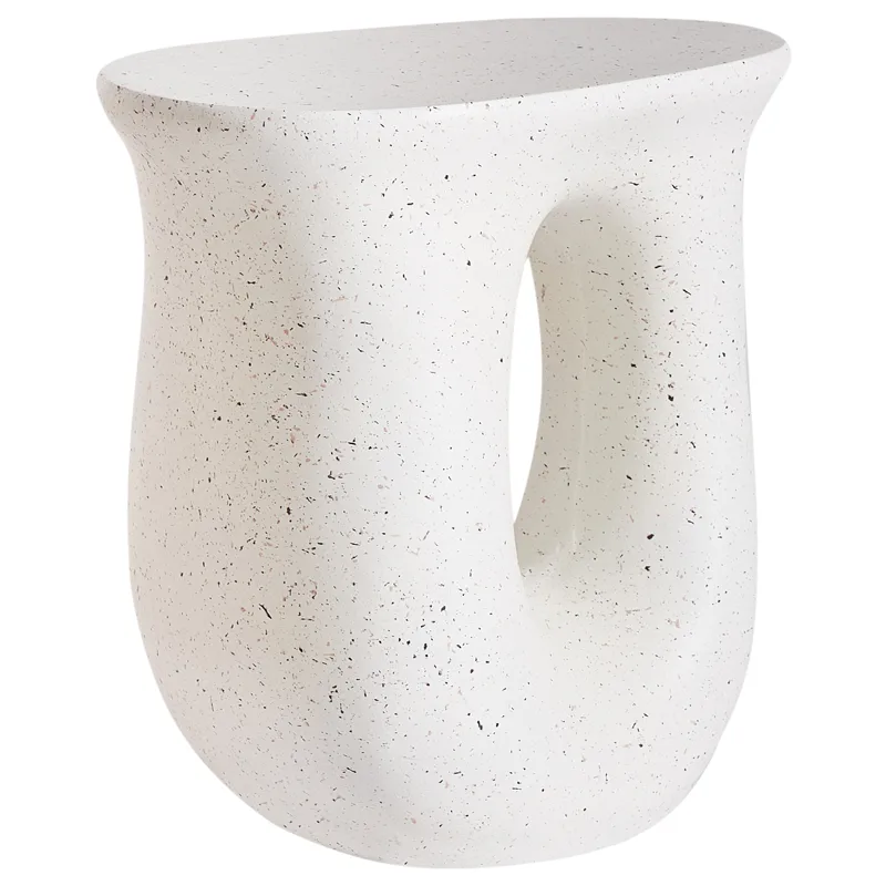 Sidebord udendørs Idro 42 cm terrazzoeffekt, Hvid