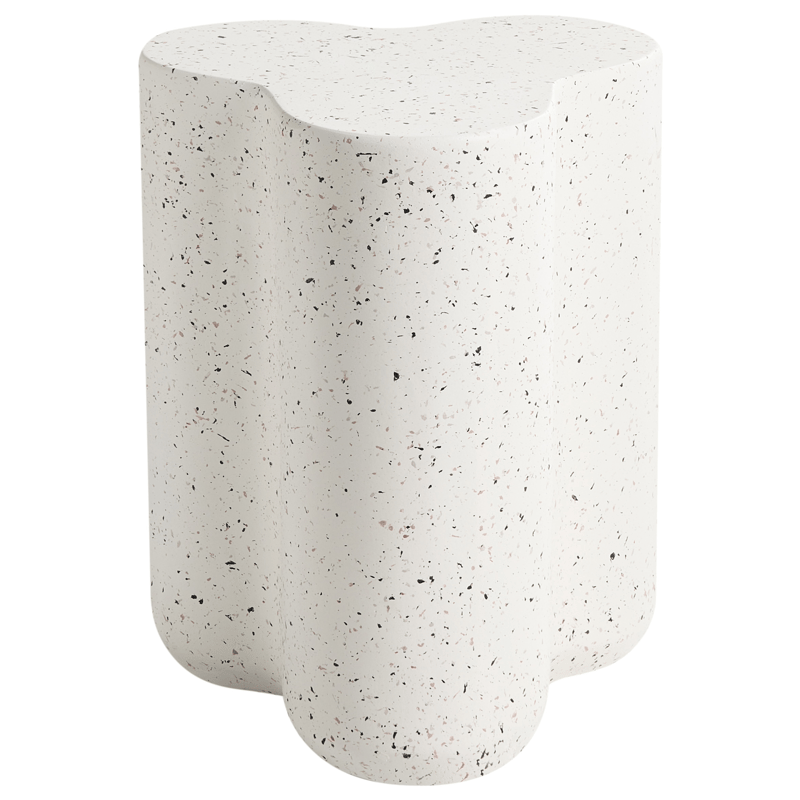 Sidebord udendørs Tellaro 32x37 cm terrazzoeffekt - Hvid - Havemøbler - Balkon - Balkonmøbler - Altanborde