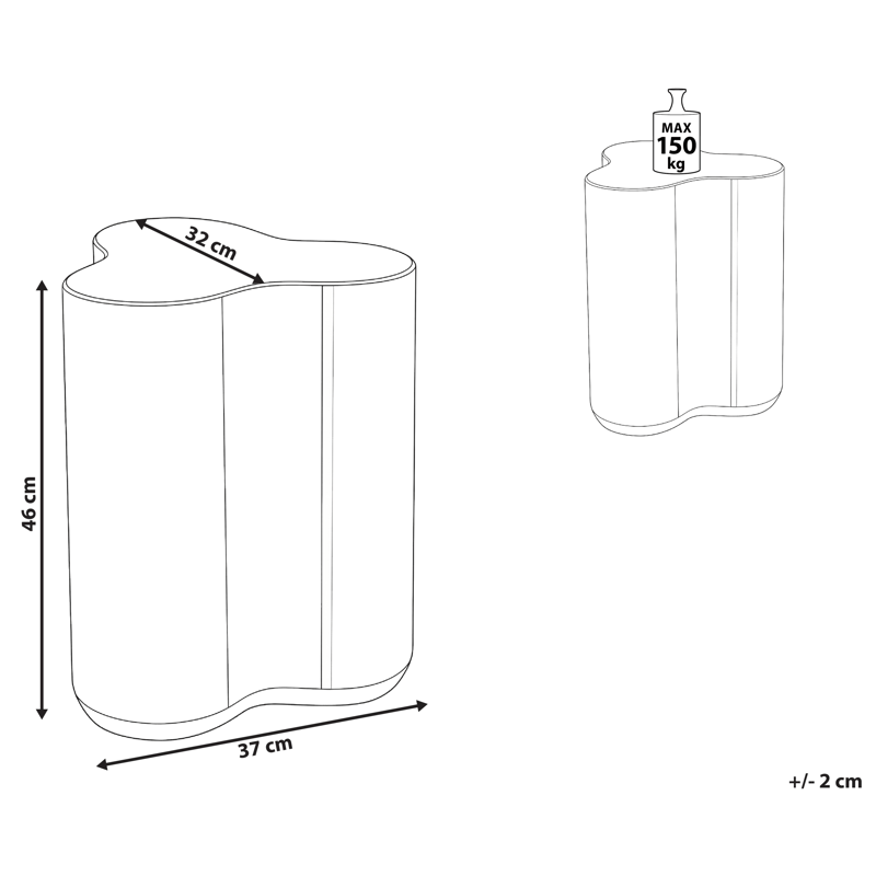 Sidebord udendørs Tellaro 32x37 cm terrazzoeffekt - Hvid - Havemøbler - Balkon - Balkonmøbler - Altanborde