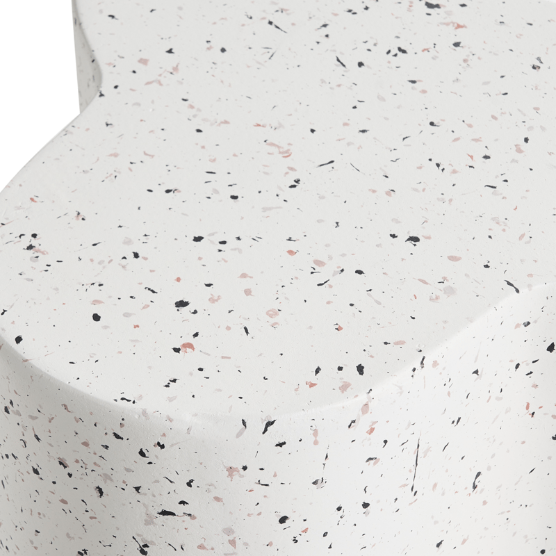 Sidebord udendørs Tellaro 32x37 cm terrazzoeffekt - Hvid - Havemøbler - Balkon - Balkonmøbler - Altanborde