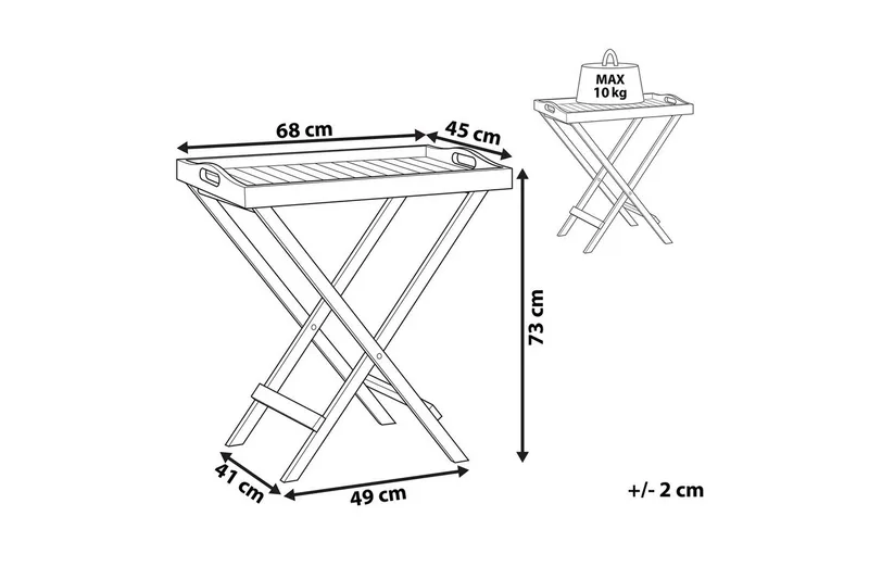 Sidobord Beliani Java Light wood - Havemøbler - Balkon - Balkonmøbler - Altanborde