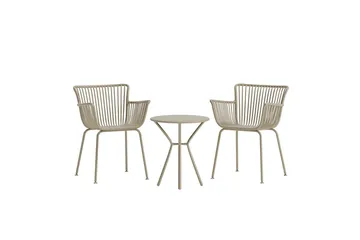 Sifnos cafésæt udendørs - Beige - Havemøbler - Balkon - Balkonmøbler - Altansæt