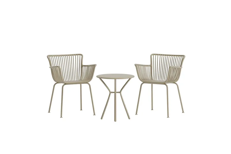 Sifnos cafésæt udendørs - Beige - Havemøbler - Balkon - Balkonmøbler - Altansæt
