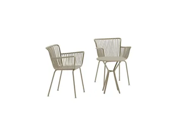 Sifnos cafésæt udendørs - Beige - Havemøbler - Balkon - Balkonmøbler - Altansæt