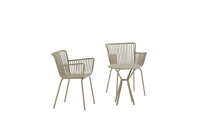 Sifnos cafésæt udendørs - Beige - Havemøbler - Balkon - Balkonmøbler - Altansæt