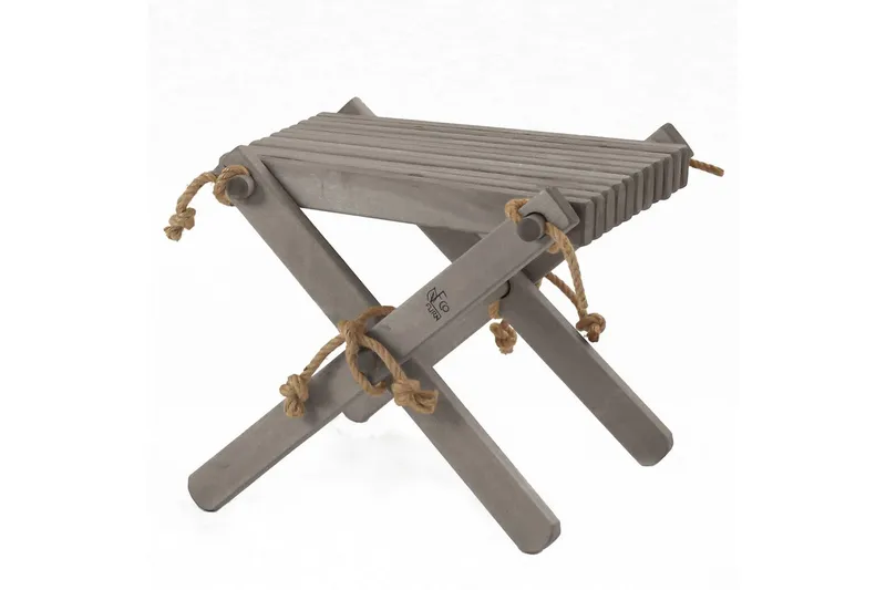 Skammel EcoFurn Lilli Birk Oliebehandlet Grå, Birk Oliebehandlet Grå