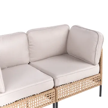 Sofa udendørs 2-personers Omegana kunstflet - Beige/Sort - Havemøbler - Havesofaer & bænke