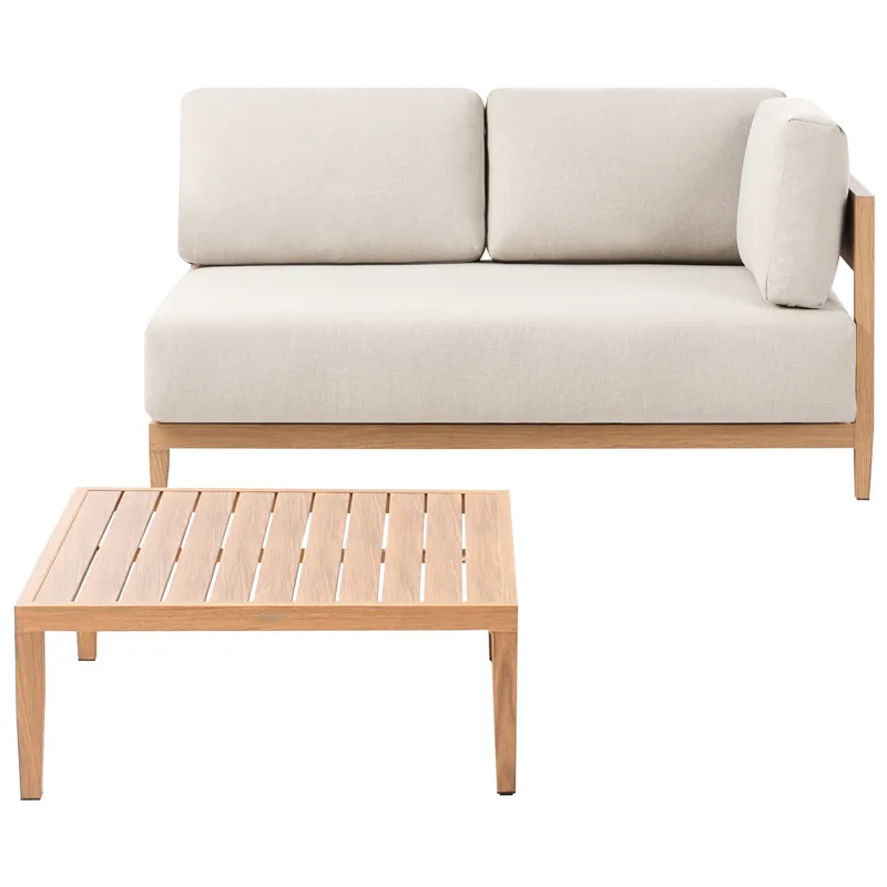 Sofa udendørs med bord 2-personers Sampieri, Brun/Beige