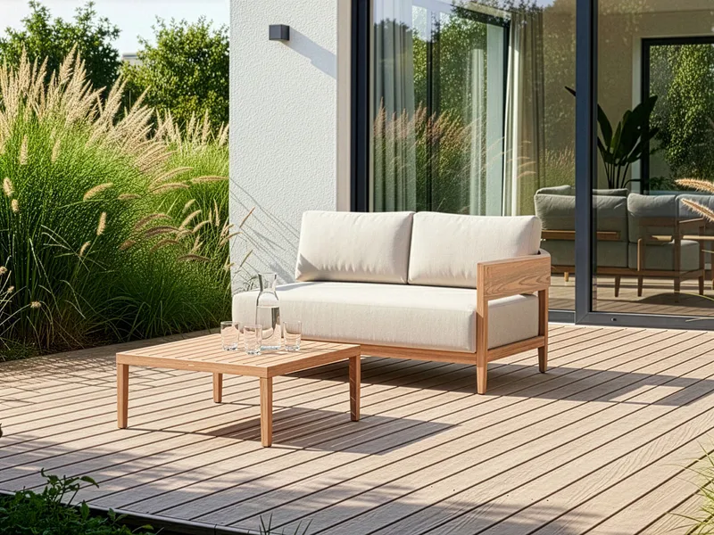 Sofa udendørs med bord 2-personers Sampieri - Brun/Beige - Have - Udendørs miljø - Altan & terrasse - Altanmøbler