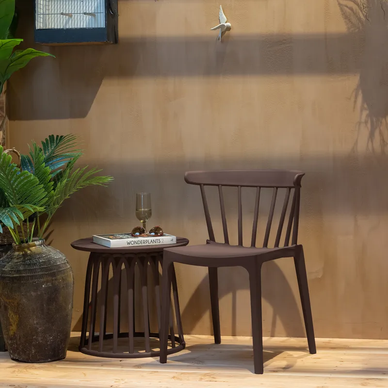 Sofabord Boy 50 cm rundt udendørs - Lilla/Brun - Havemøbler - Balkon - Balkonmøbler - Altanborde