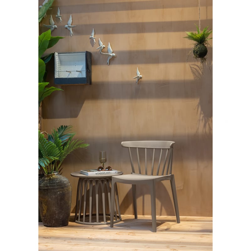 Sofabord Boy 50 cm rundt udendørs - Taupe - Havemøbler - Balkon - Balkonmøbler - Altanborde