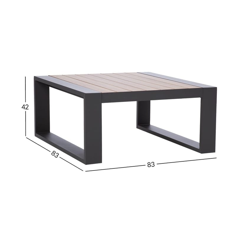 Sofabord HOME4YOU Fuller 83x83x42 cm - Grå - Havemøbler - Balkon - Balkonmøbler - Altanborde