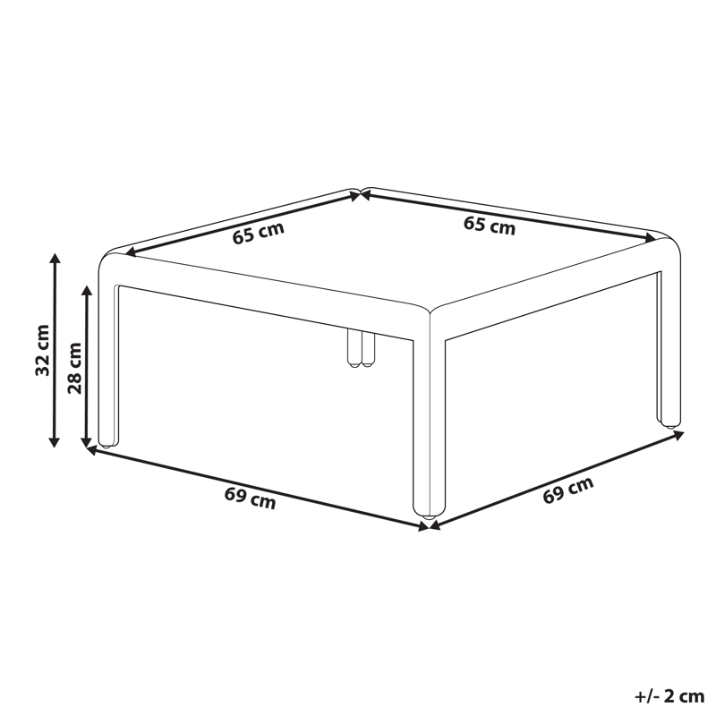 Sofabord udendørs Ferretti 69 cm - Grå/Beige - Havemøbler - Balkon - Balkonmøbler - Altanborde