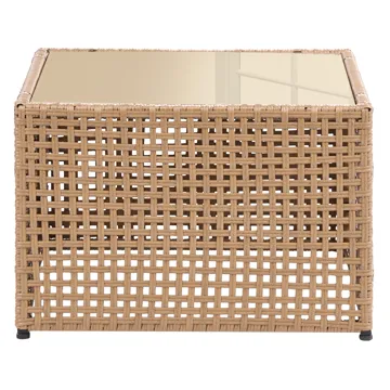 Sofabord udendørs Omegana 66 cm kunstflet - Beige - Havemøbler - Balkon - Balkonmøbler - Altanborde