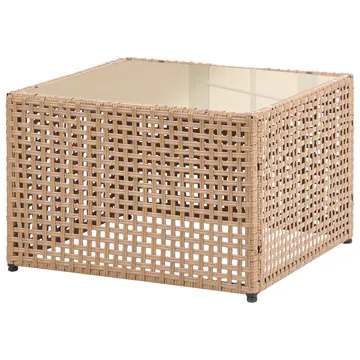 Sofabord udendørs Omegana 66 cm kunstflet - Beige - Havemøbler - Balkon - Balkonmøbler - Altanborde