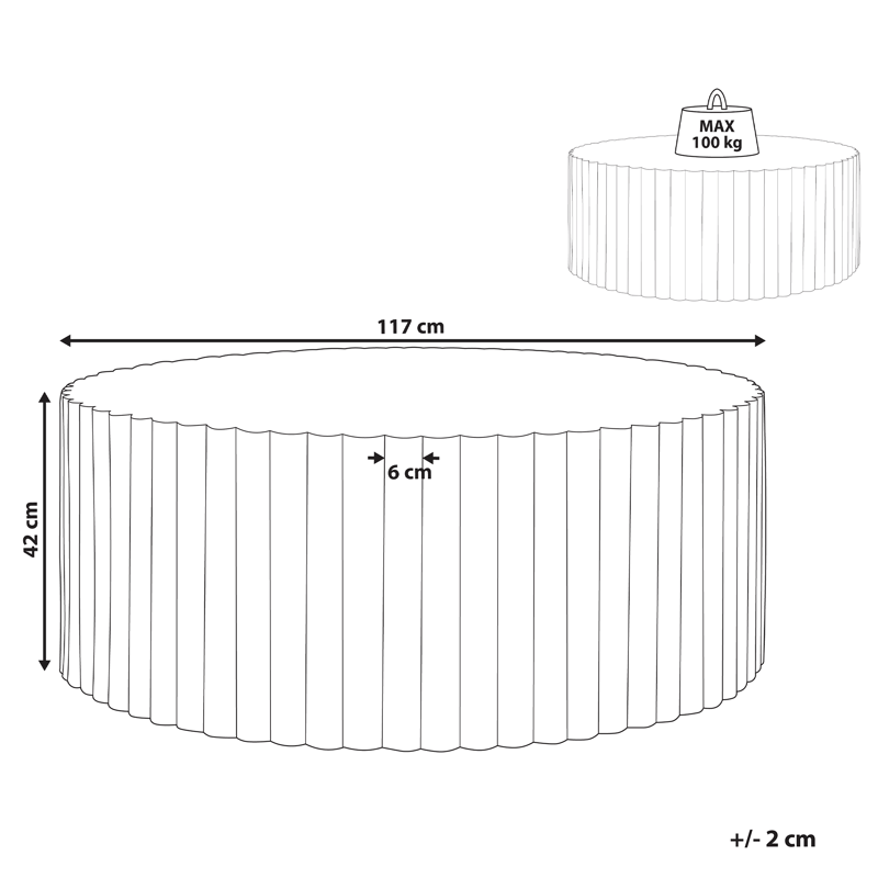 Sofabord udendørs Pozza 117 cm - Sort/Guld - Havemøbler - Balkon - Balkonmøbler - Altanborde