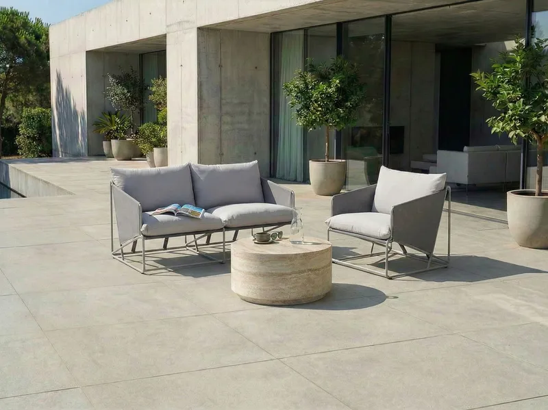 Sofagruppe udendørs 3-personers Ponte - Grå - Have - Udendørs miljø - Altan & terrasse - Altanmøbler