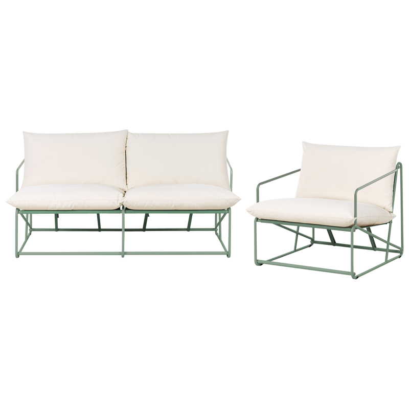 Sofagruppe udendørs 3-personers Ponte - Grøn/Beige - Have - Udendørs miljø - Altan & terrasse - Altanmøbler