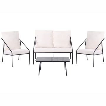Sofagruppe udendørs med bord 4-personers Ustica - Sort/Hvid - Havemøbler - Loungemøbler - Sofagrupper udendørs