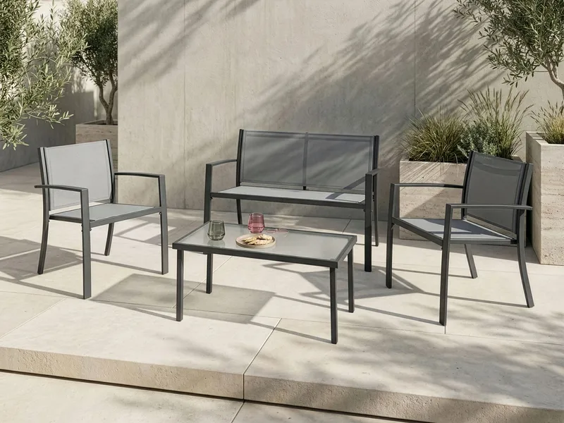 Sofagruppe udendørs med bord 4-personers Tavoleto - Grå - Have - Udendørs miljø - Altan & terrasse - Altanmøbler