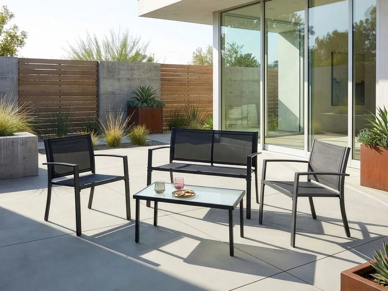 Sofagruppe udendørs med bord 4-personers Tavoleto - Mørkegrå - Have - Udendørs miljø - Altan & terrasse - Altanmøbler