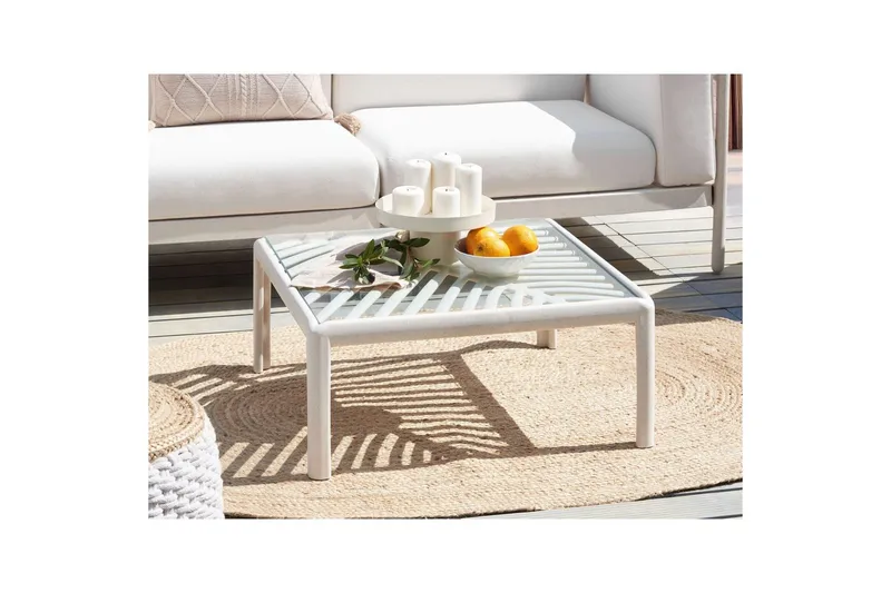 Soffbord Beliani Ferretti Beige - Havemøbler - Balkon - Balkonmøbler - Altanborde