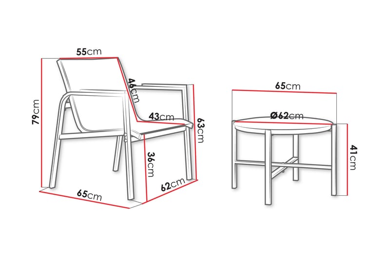 Southglen Cafésæt Udendørs - Grøn - Havemøbler - Balkon - Balkonmøbler - Altansæt