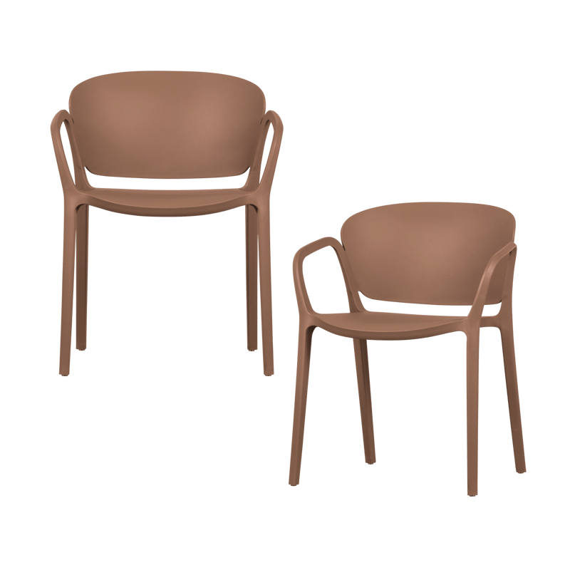 Spisebordsstol Bent udendørs - Laksefarvet - Havemøbler - Balkon - Balkonmøbler - Altanstole