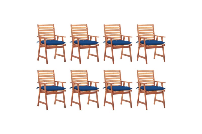 spisebordsstole til haven 8 stk. med hynder - Brun - Spisebordsstole udendørs - Altanstole