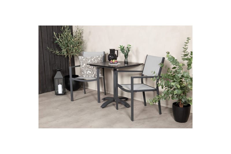 Spisegruppe Colorado Cafébord 70x70 cm Sort med 2 stk. Copacabana Stole - Havemøbler - Balkon - Balkonmøbler - Altansæt