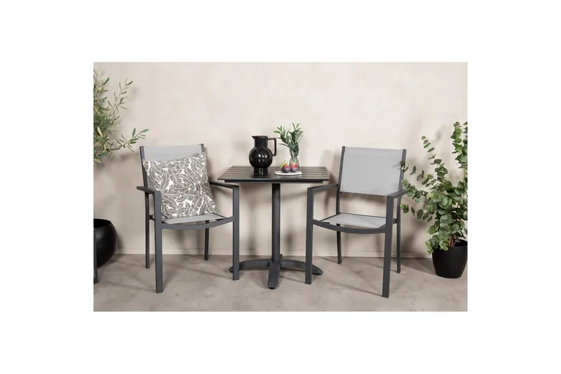 Spisegruppe Colorado Cafébord 70x70 cm Sort med 2 stk. Copacabana Stole - Havemøbler - Balkon - Balkonmøbler - Altansæt