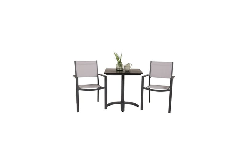 Spisegruppe Colorado Cafébord 70x70 cm Sort med 2 stk. Copacabana Stole - Havemøbler - Balkon - Balkonmøbler - Altansæt