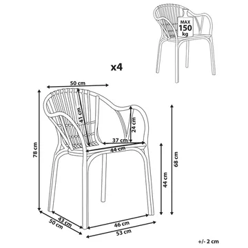 Spisestol Andora 4-pak - Havemøbler - Balkon - Balkonmøbler - Altanstole