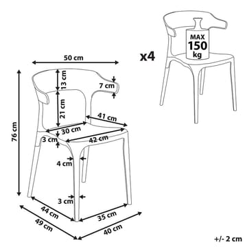 Spisestol Gubbio 4-pak - Grøn - Havemøbler - Balkon - Balkonmøbler - Altanstole