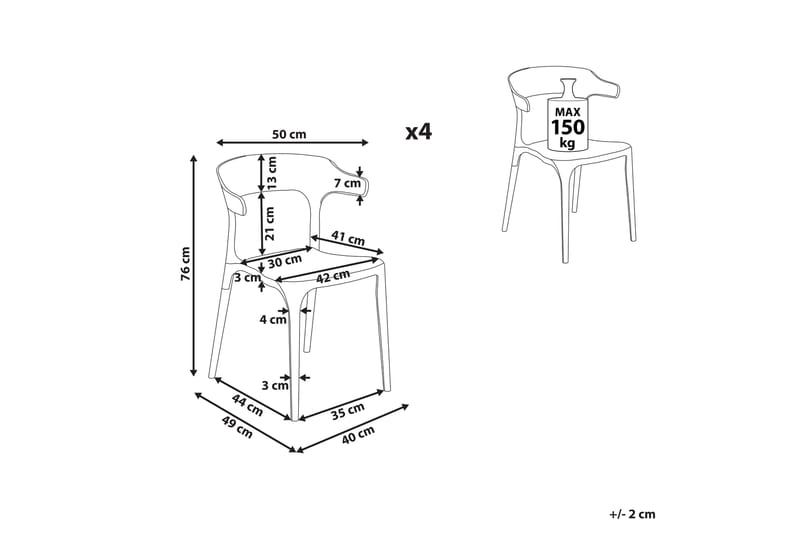 Squinzano Armstol 4 stk - Sort - Havemøbler - Balkon - Balkonmøbler - Altanstole