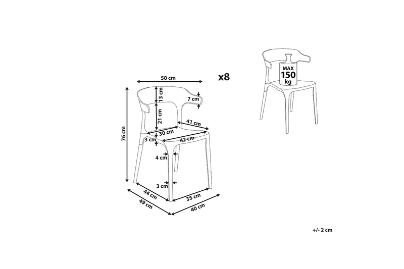 Squinzano Armstol - Hvid - Havemøbler - Balkon - Balkonmøbler - Altanstole