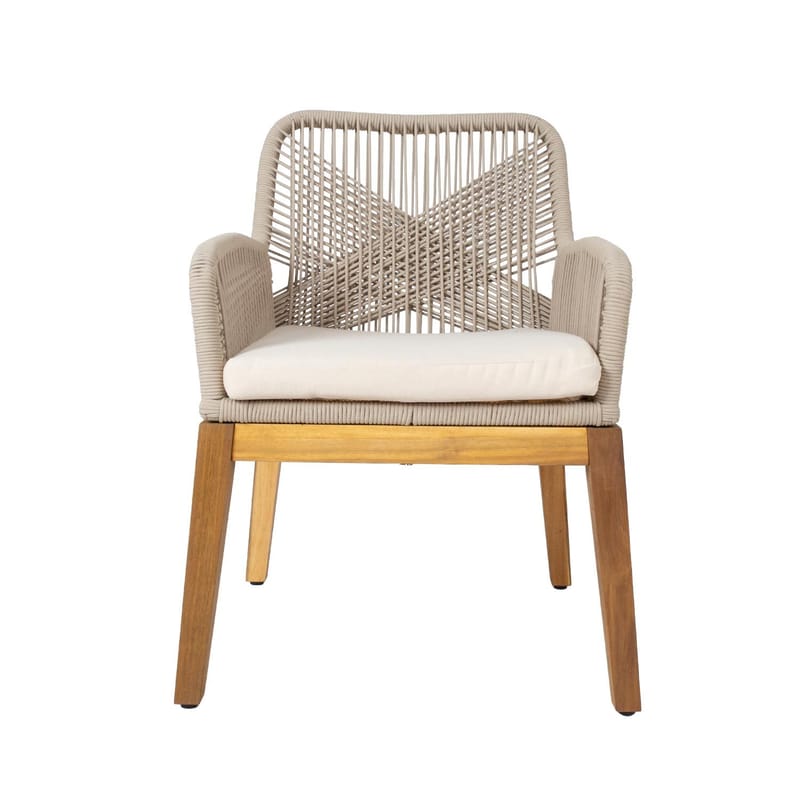 Stol HOME4YOU Florida 58x66x83 cm Akacie, beige - Beige - Havemøbler - Balkon - Balkonmøbler - Altanstole